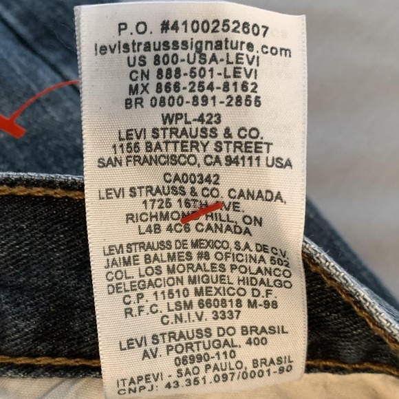 Signature By Levi Strauss & Co Jeans Mens 36x32 Blue Relaxed Straight Denim - Picture 3 of 11